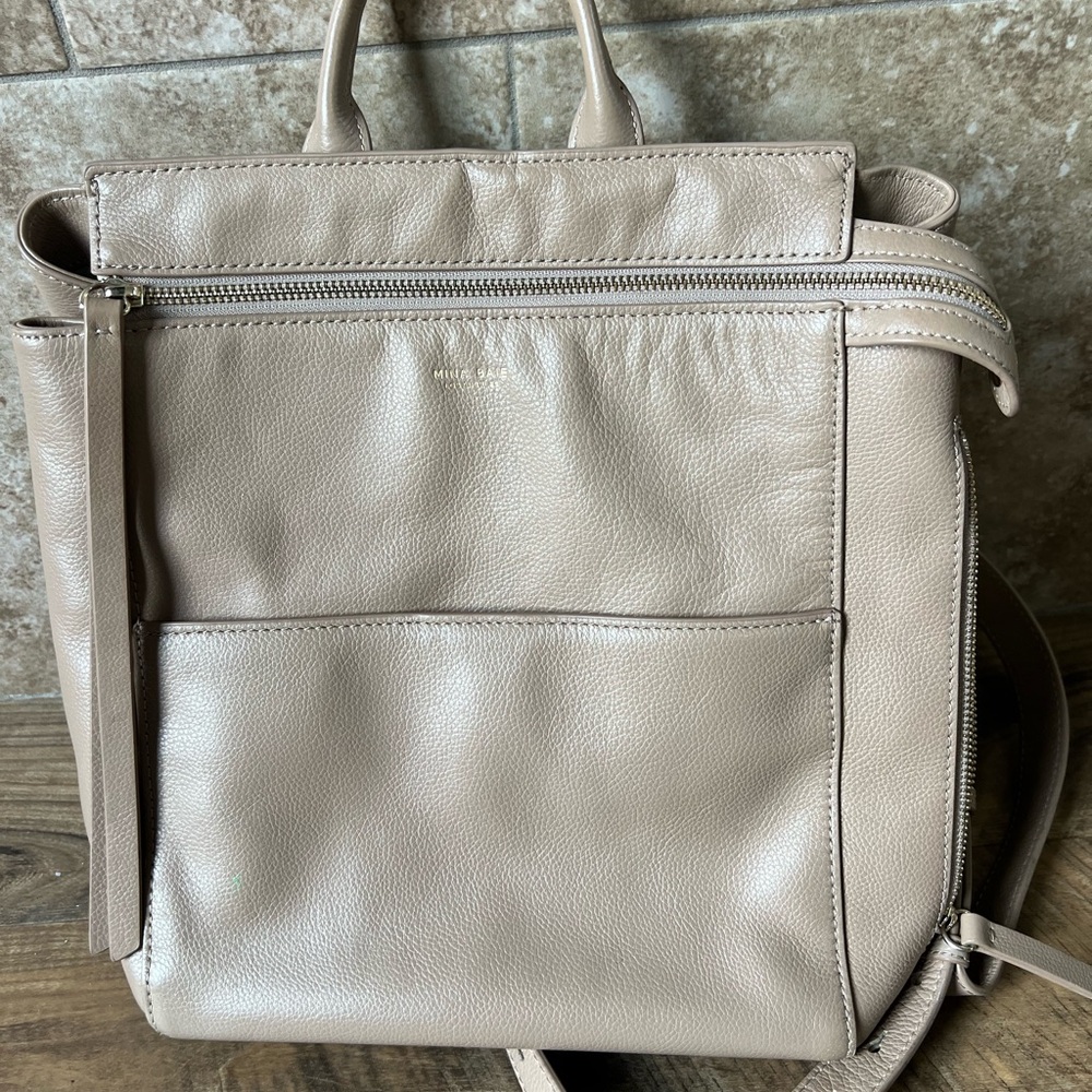 Mina Baie Mini Harper Oat- Beige Leather Bag